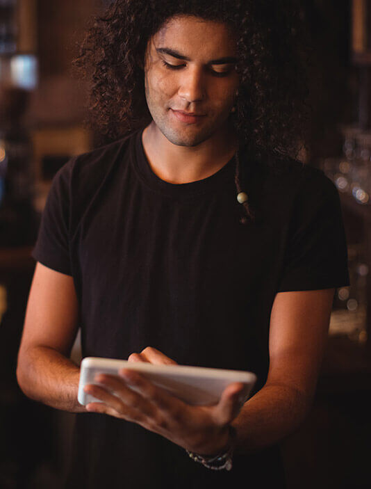 male-staff-tablet